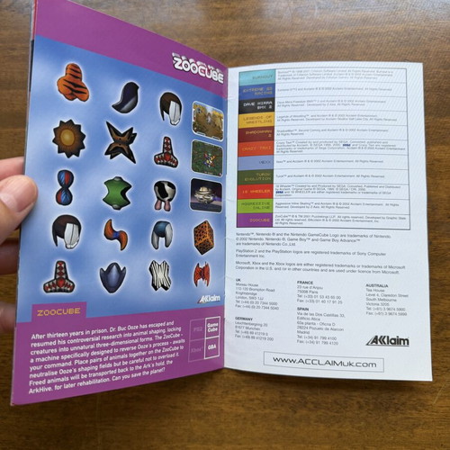 Acclaim 2002 Release booklet like new