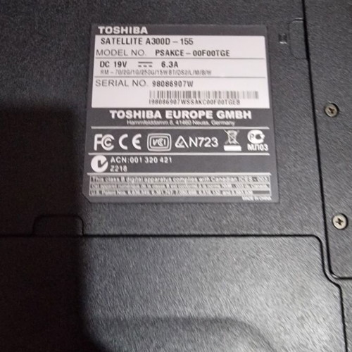 Toshiba Satellite A300 D-155 laptop μεταχειρισμένο για ανταλλακτικά ή επισκευή