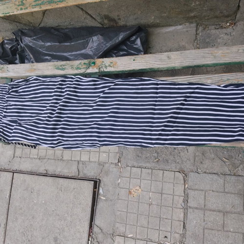 Καλοκαιρινό βαμβακερό γυναικείο παντελόνι νέο, κάθετες ρίγες, μέγεθος XXL