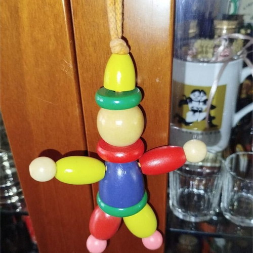 Wooden marionette toy like new, colorful, collectible