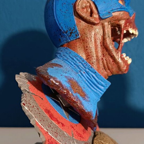Captain America Zombie Bust handmade resin collectible