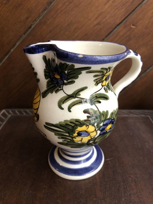 Skyrian traditional handmade jug used, small size 12cm