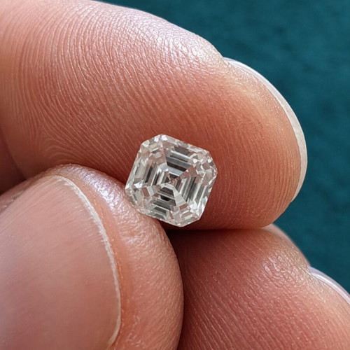 Moissanite Asscher Cut 1.0 ct D Color FL certified by GRA new