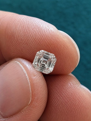 Moissanite Asscher Cut 1.0 ct D Color FL certified by GRA new