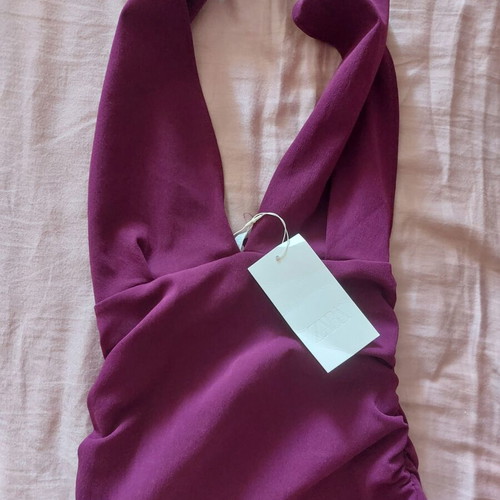Halterneck top medium, purple, Zara