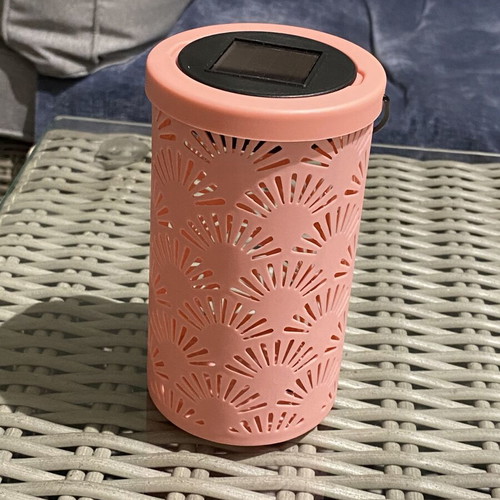 Solar LED decorative lantern, coral color