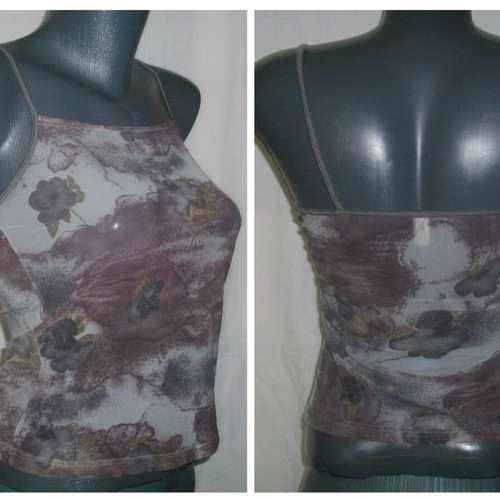 Mi Amore Italy women's transparent tank top used, elastic, size S-2XL