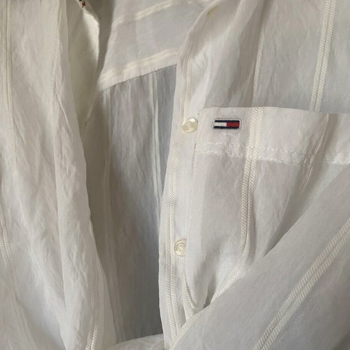 Tommy Hilfiger transparent crop shirt like new, white, size S