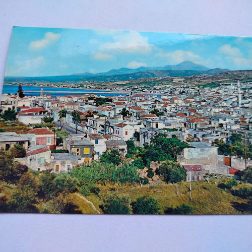 Έγχρωμη καρτ-ποστάλ Κρήτη Ρέθυμνο γενική άποψη