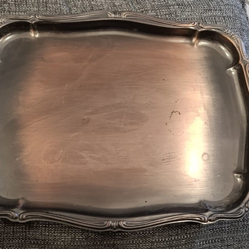 Vintage serving tray used, 30x23 cm