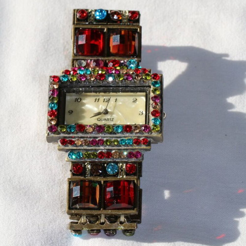 Antique diamond watch with zircon crystals new