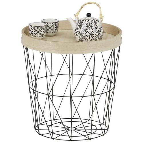 Side table new, MDF and metal, 40x40x42 cm