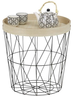 Side table new, MDF and metal, 40x40x42 cm
