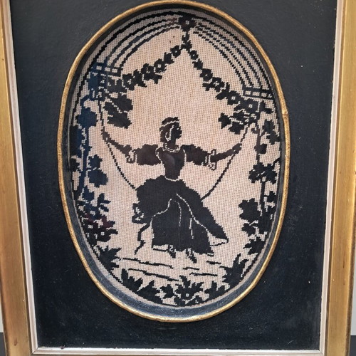 Handmade embroidery in frame 41x33 cm like new