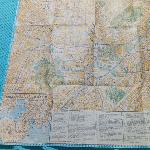 Vintage Athens Map Vellios Edition used, 1950s-60s
