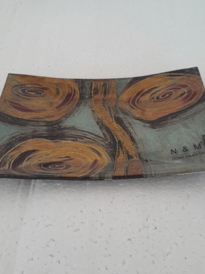 Glass Serving Platter 22x15cm new