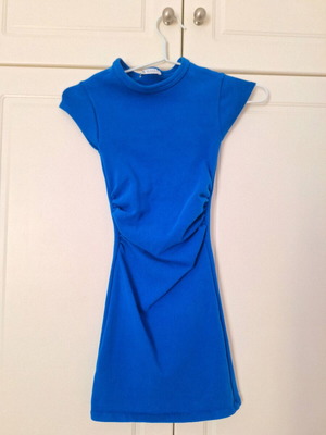 zara blue cotton dress Zara Blue and Navy Printed Longer Length Midi Satin Bias Cut Elegant – Josh  And Nicol