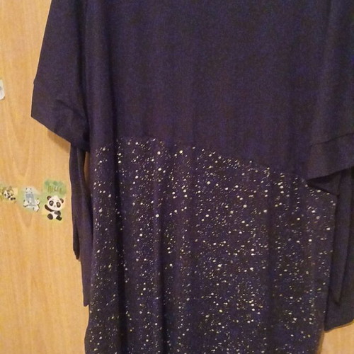 Shein Curve Dress 5XL blue silver drape with pearls on sleeves like new