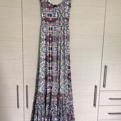 Lynne printed maxi dress Large like new, boho with geometric and floral patterns
