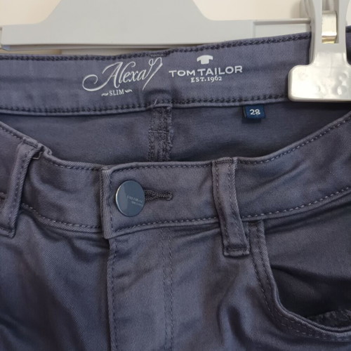 Tom Tailor women's fabric pants like new, straight fit, gray, size M