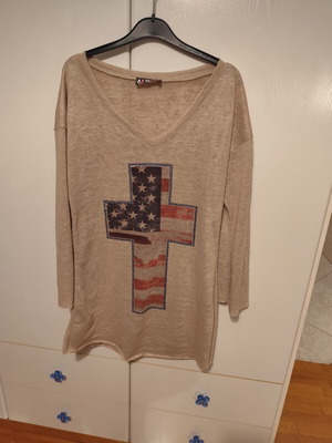 MyMoo oversized knit top with cross print