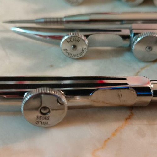 Set of 8 professional technical drawing instruments Kern & Wild like new