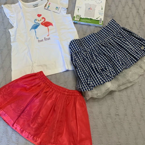Summer clothes pack for girl 3-4 years like new, blue and pink