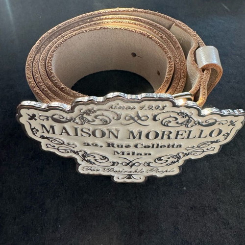 Frankie Morello leather belt like new, beige, size 85