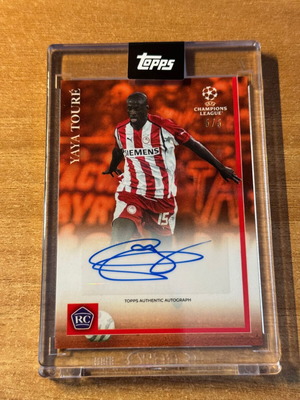 Κάρτα Topps The Lost Rookie Yaya Toure Auto Red 5/5 Ολυμπιακός Man City καινούργια