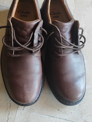 Clarks men's leather casual shoes like new, brown size 45