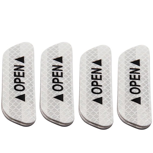 Reflective Open Stickers for Car Pack of 4 White