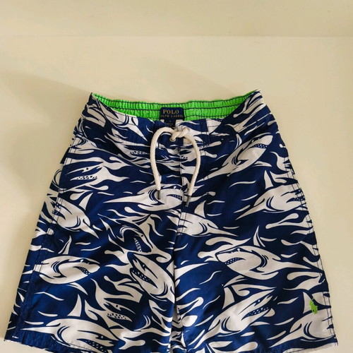 Polo Ralph Lauren boys' swim shorts like new, size 122 cm, white and blue