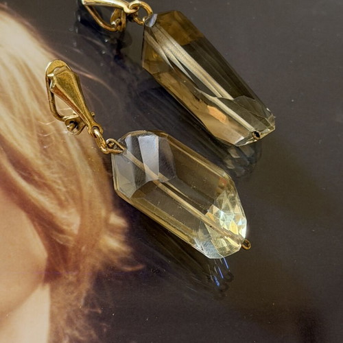 Smoky Quartz Earrings vintage, like new