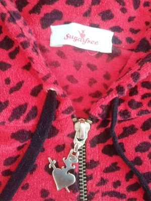 SugarFree short-sleeve hoodie with leopard print, like new, XL