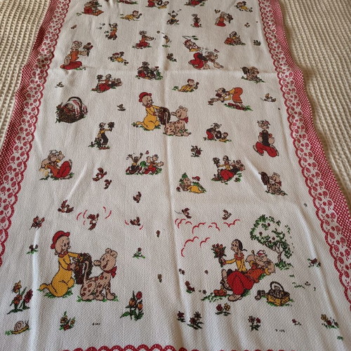 Vintage baby crib blanket with colorful children's design 80x160 like new