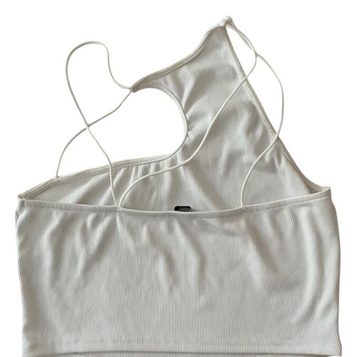 Bershka asymmetrical summer top size M like new, white
