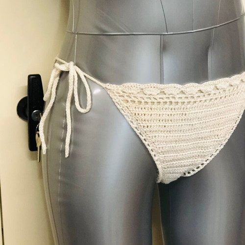 Knitted bikini bottom new, size S, beige