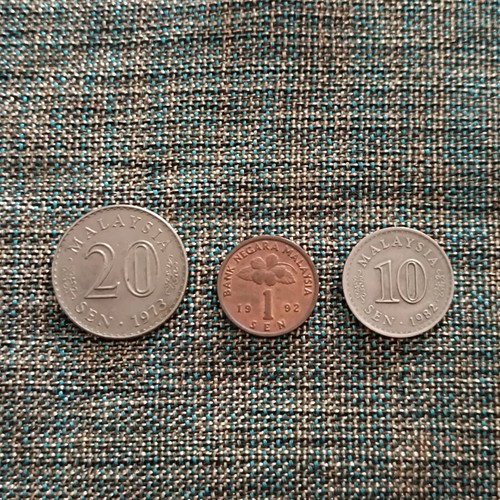 Malaysia coin collection used, 3 different coins