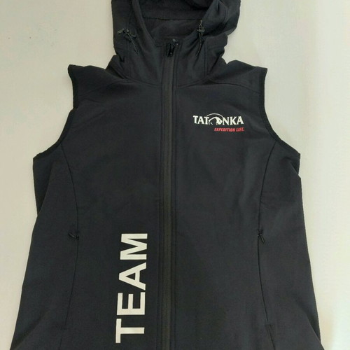 Tatonka team softshell vest hooded size M like new, black