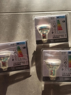 Ikea Ledare LED GU10 600 lm bulbs pack of 3 new
