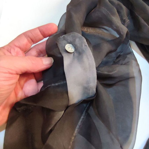 Silk-Viscose Top new, cloudy grey, XS/S with sequin detail