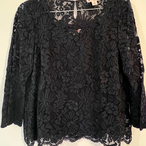 Brooks Brothers floral lace blouse black, like new