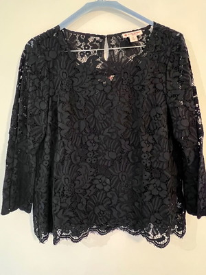 Brooks Brothers floral lace blouse black, like new