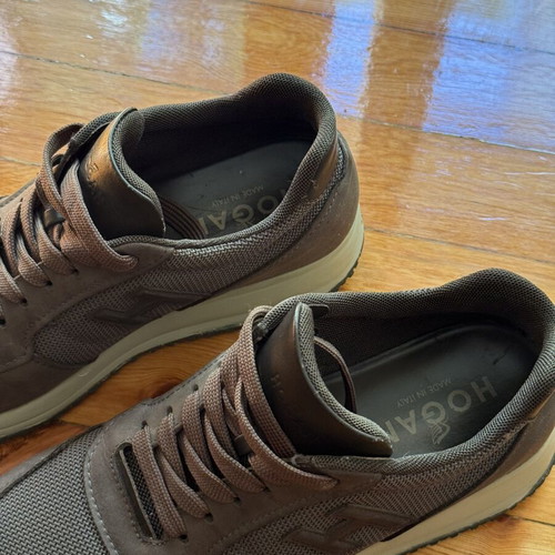 Hogan Brown Leather and Mesh Sneakers used, UK 6 EU 40