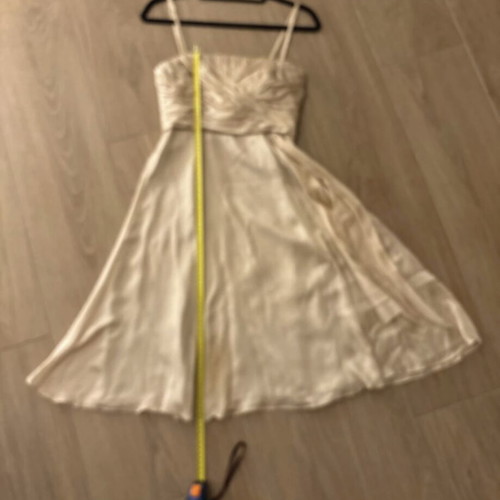 Coast beige silk cocktail dress very good condition, removable straps