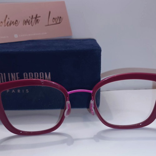 Caroline Abram Paris cat-eye eyeglasses like new, red and fuchsia