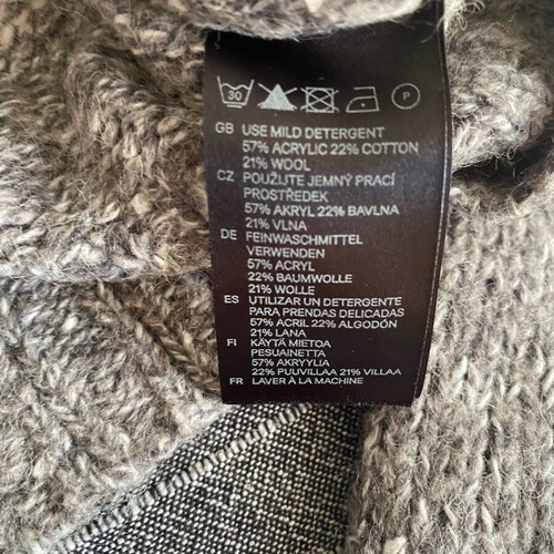 H&M knitted turtleneck oversized cropped sweater like new, gray size M