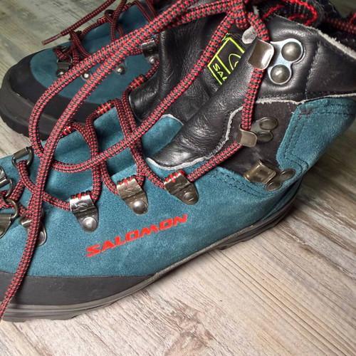 Salomon Super Mountain hiking boots, blue suede leather, US 5.5 EU 36 2/3