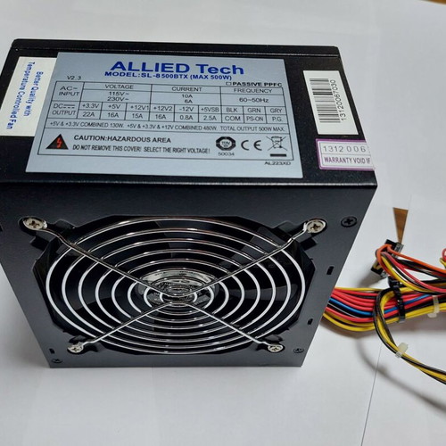 Allied Tech SL-8500BTX 500W ATX power supply like new, fully functional
