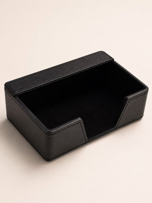 Deflecto Small Leather Desk Tray Black New